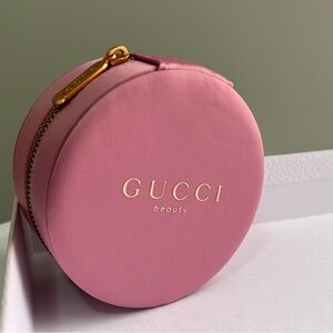 New Gucci beauty Pink Cosmetic round Case Bag